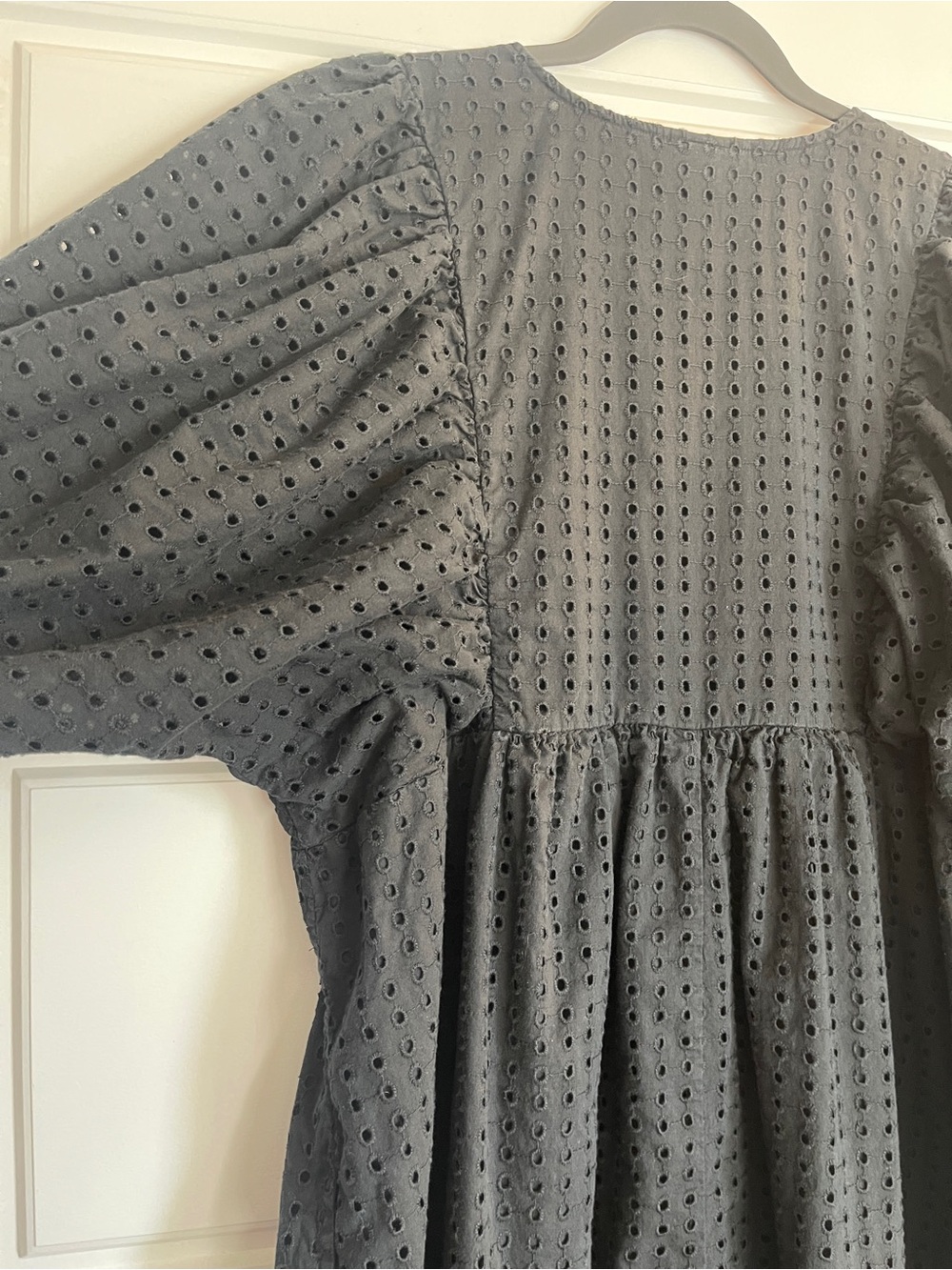 a new day Black Eyelet Midi Dress with Puff Sleeves - Picture 7 of 9